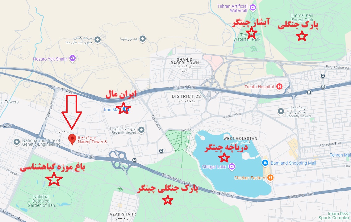 موقعیت نارنج 8 روی نقشه