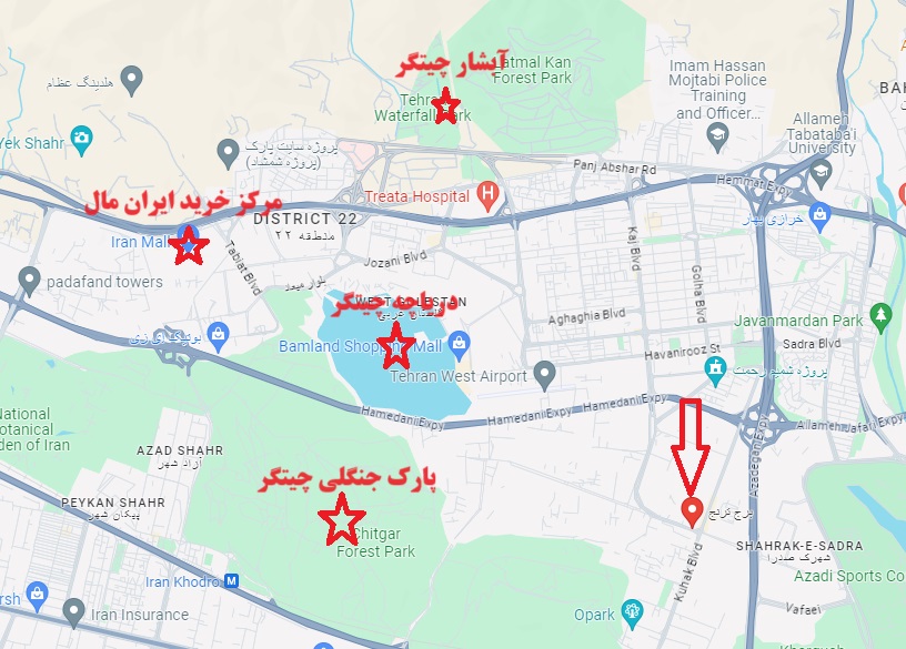 موقعیت برج ترنج