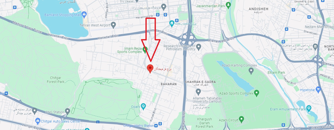 موقعیت برج فرهیختگان