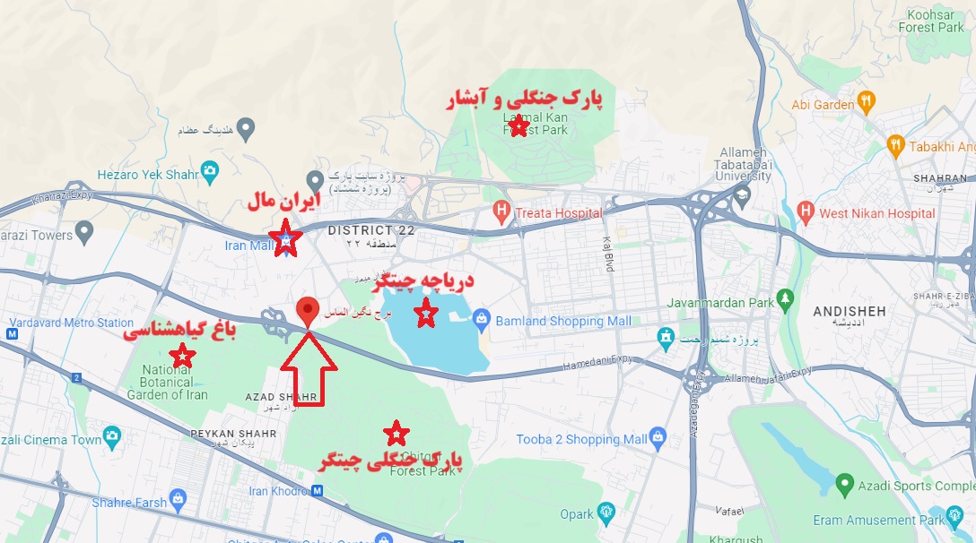 موقعیت برج نگین الماس