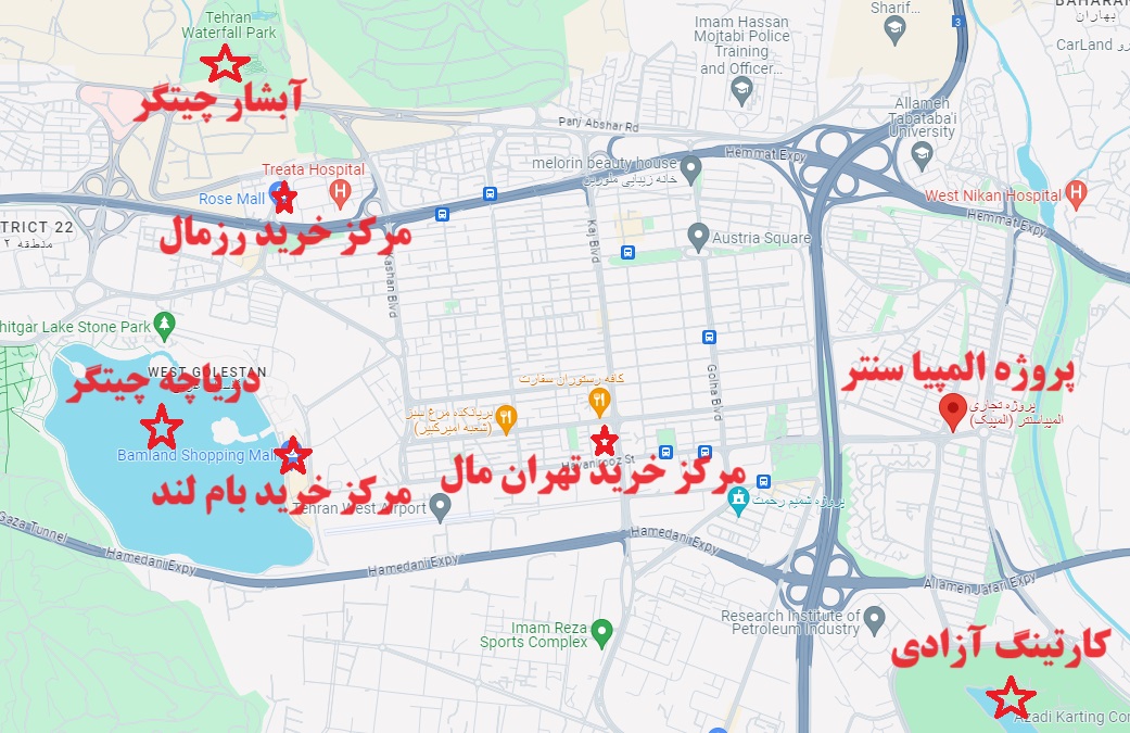 موقعیت پروژه المپیا سنتر